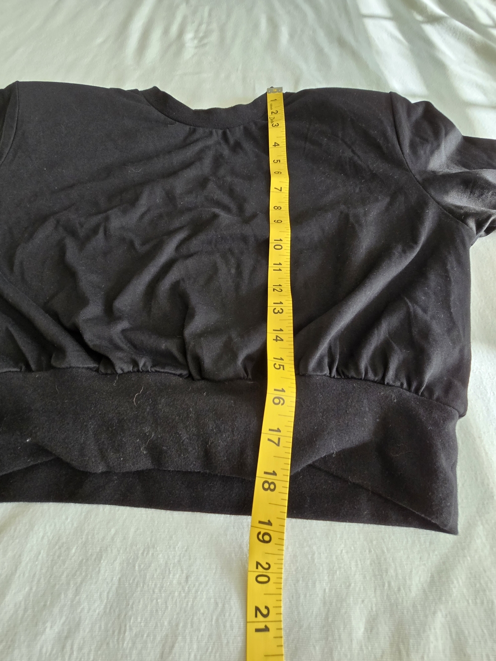 ASTR The Label Volume Shoulder Cropped Tee Black Padded Shoulder Waistband Top S - Picture 7 of 10